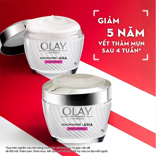 Kem dưỡng trắng da Olay Luminous Niacinamide + AHA Moisturiser (50g) - Hàng chính hãng
