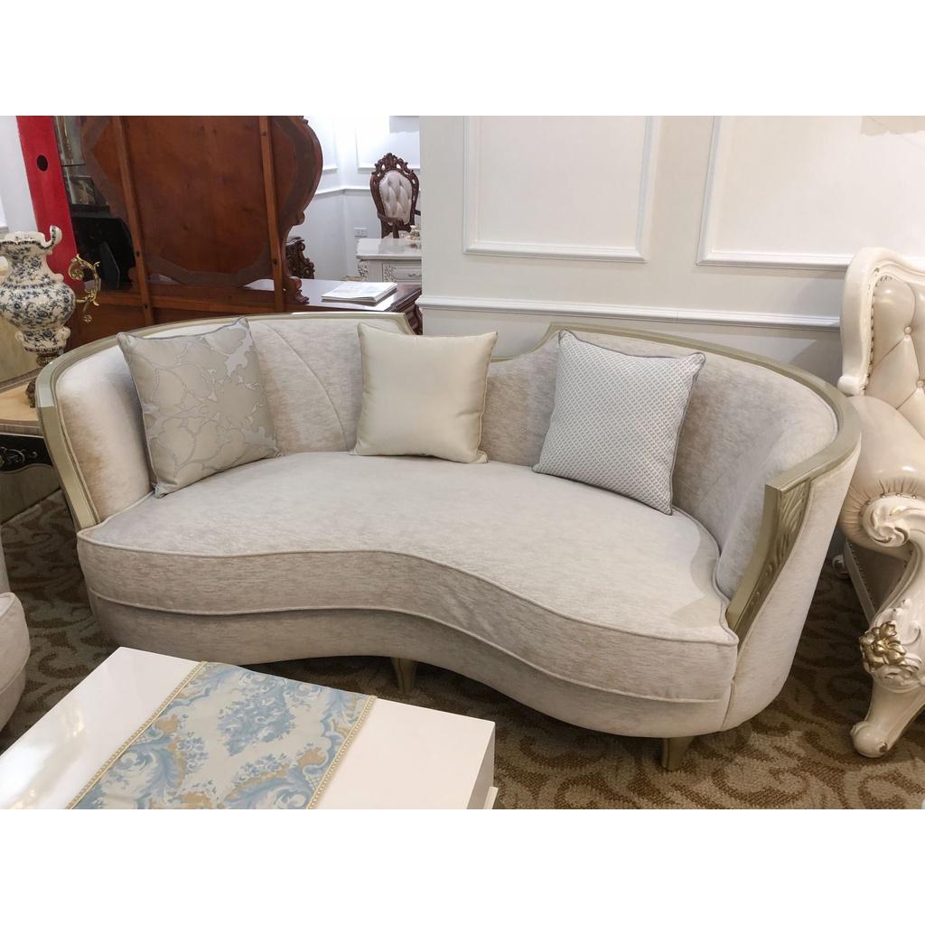 SOFA TRẮNG KHUNG GỖ SỒI THANH LỊCH