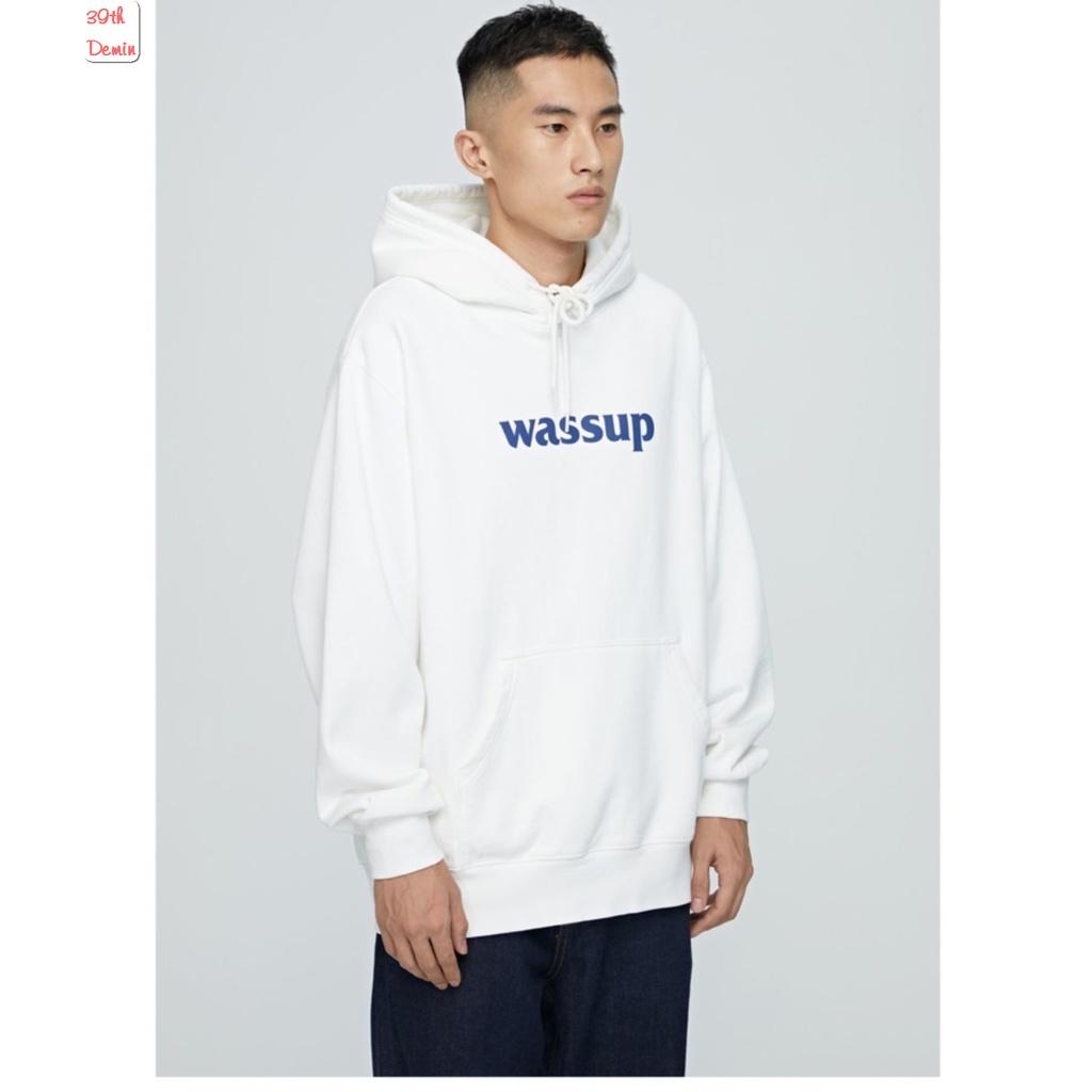 Áo nỉ Hoodie phong cách Hàn Quốc in chữ WASS UP chất NỈ COTTON lót BÔNG unisex nam nữ