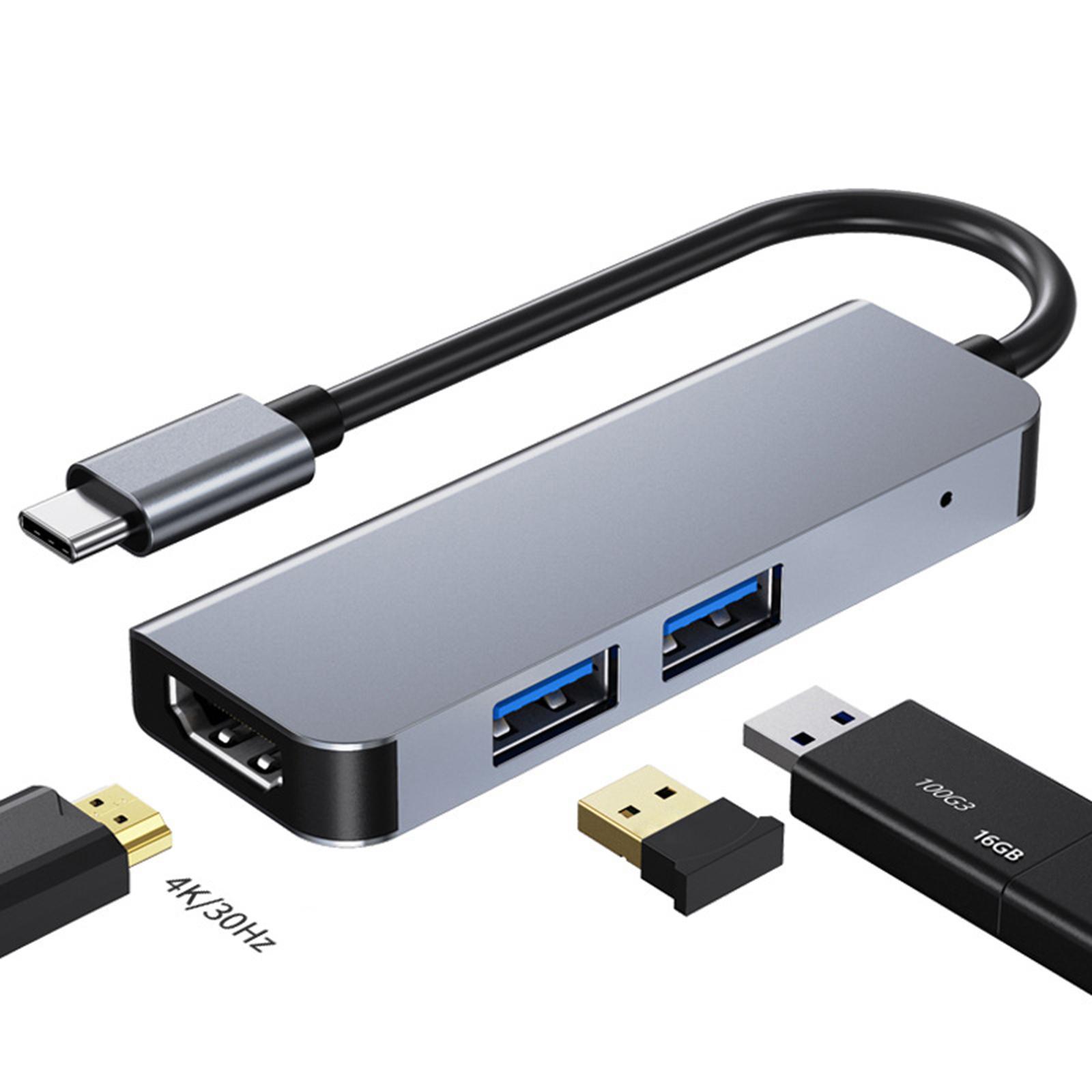 USB C Hub Adapter with 4K   1 USB 3.0 + 1 USB 2.0 Ports