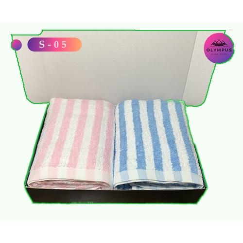 Set khăn tắm lớn sọc 100% cotton mềm mịn thấm hút cho khách sạn nhà nghỉ , kích thước 70x140cm OLYMPUS