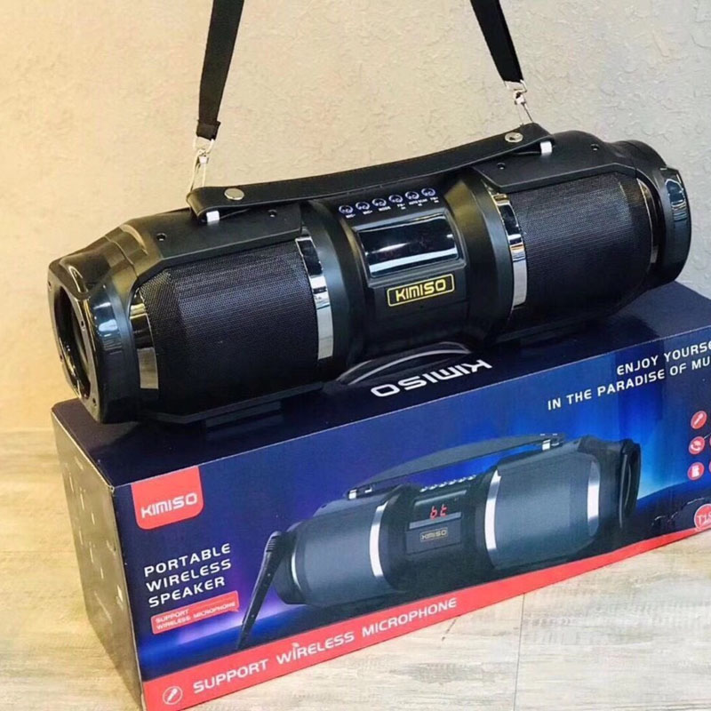 Loa bluetooth karaoke kèm micro KIMISO T1S công suất 60W hỗ trợ USB/TF/AUX/FM - âm thanh siêu to cực hay hàng nhập khẩu