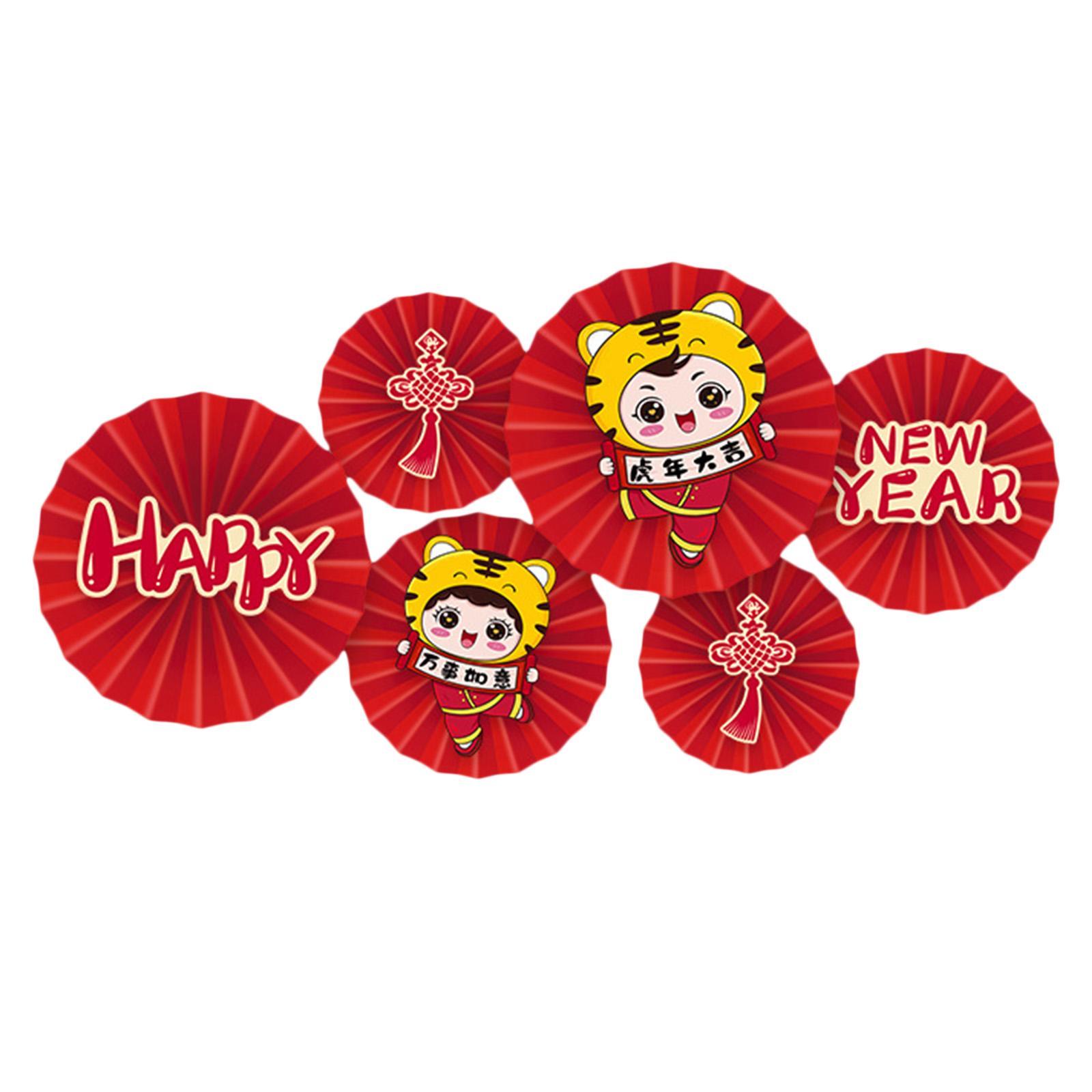 Set 12 chiếc Quạt Giấy Hoa Quạt Sáng Tạo Dán Tường Trang Trí Tết Nguyên Đán