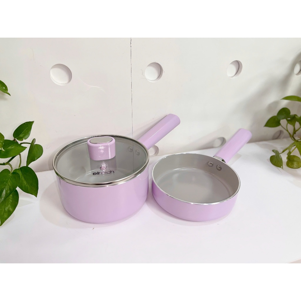 Bộ nồi chảo chống dính Baby full induction EL-5221LA16 size 16cm, Hàng chính hãng, đáy từ- JoyMall