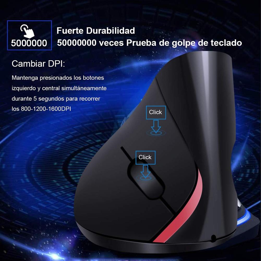 Chuột quang không dây dạng đứng 2.4GHz 5 nút bấm
