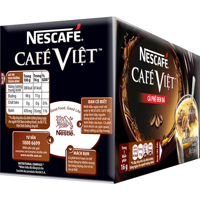 Combo 2 Hộp Cà Phê Hòa Tan Nescafé Café Việt Đen Đá (Hộp 15 Gói x 16g) - Tặng 1 Ly Giữ Nhiệt (Mẫu Ngẫu Nhiên)