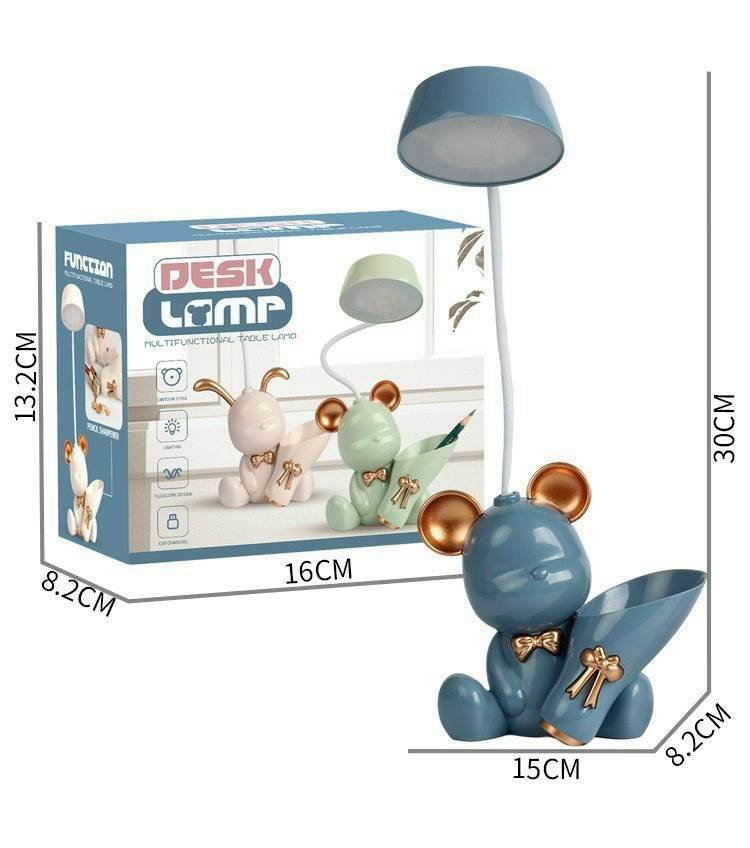 Đèn Học Desk Lamp Kèm Ống Bút Hình Gấu Bearbrick Đáng Yêu Cho Bé ( chọn màu nt cho shop )