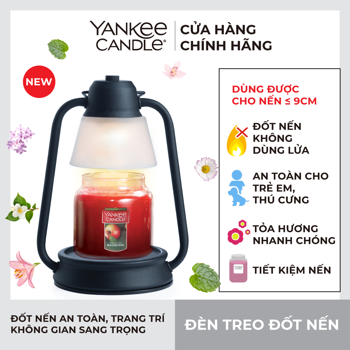 Đèn treo đốt nến Beacon - Black