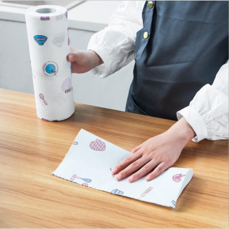 Giấy lau bếp,giấy lau đa năng cuộn siêu dai có thể giặt tái sử dụng