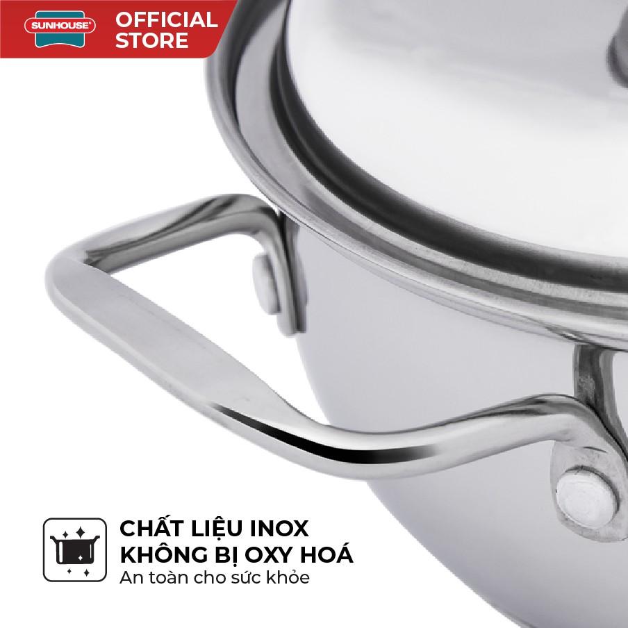 Bộ Nồi Inox 3 Đáy SUNHOUSE SH335 16, 20, 24 cm