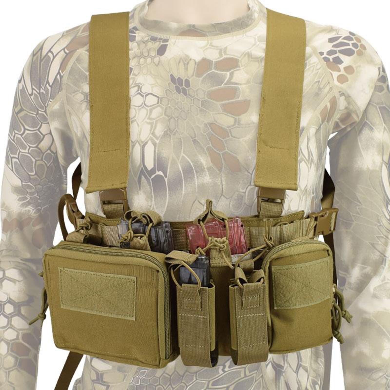 Tactical Vest with Magazine Pouch Carrier Molle Protective Khaki