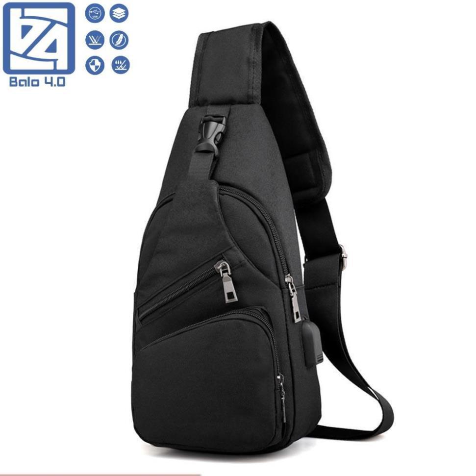 Túi đeo chéo nam nữ thời trang 4 ngăn có cổng USB 208204