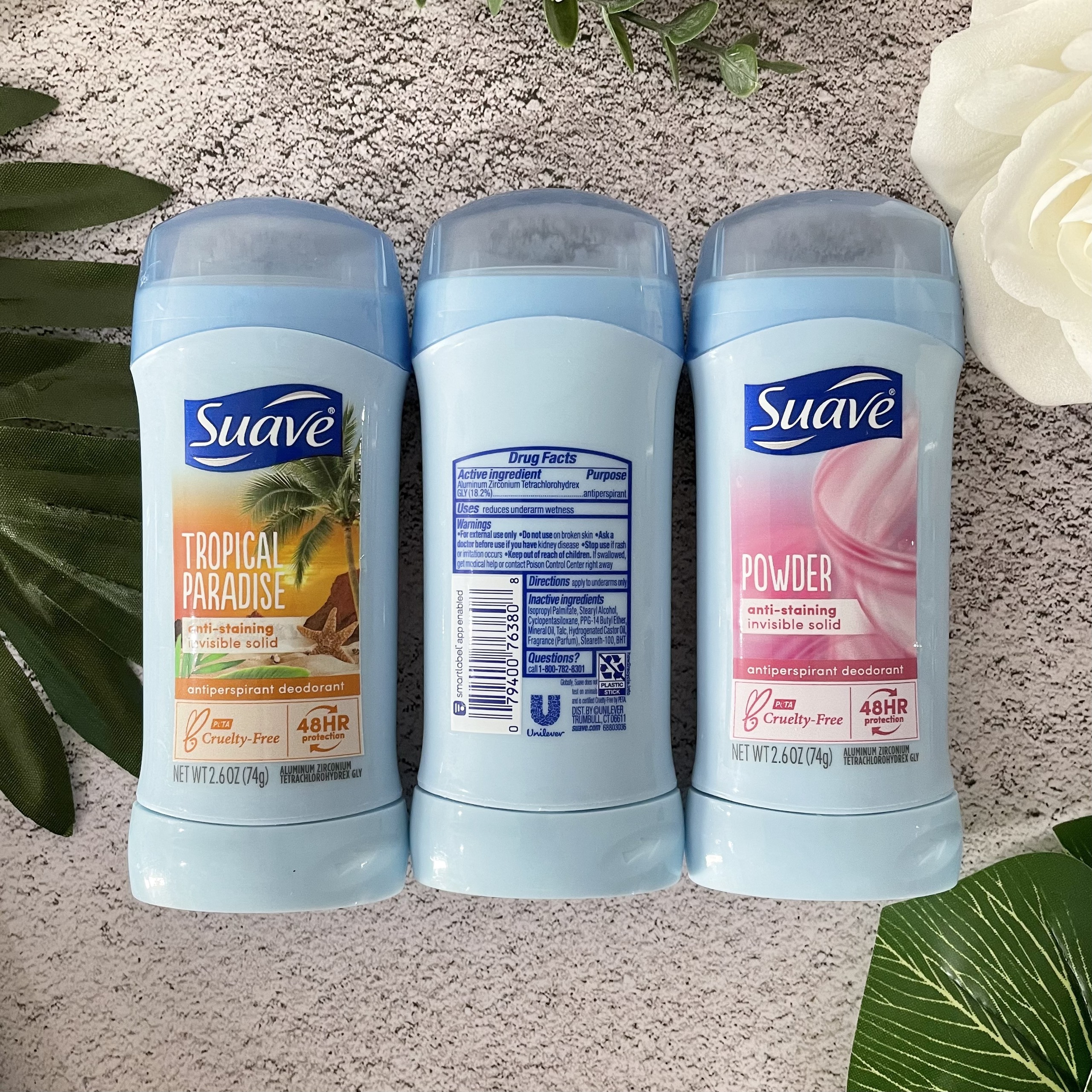 Lăn Khử Mùi Suave 48 Hour Protection Tropical Paradise 74g Hàng Nhập Mỹ Khô Thoáng Không Để Lại Vết Ố Vàng