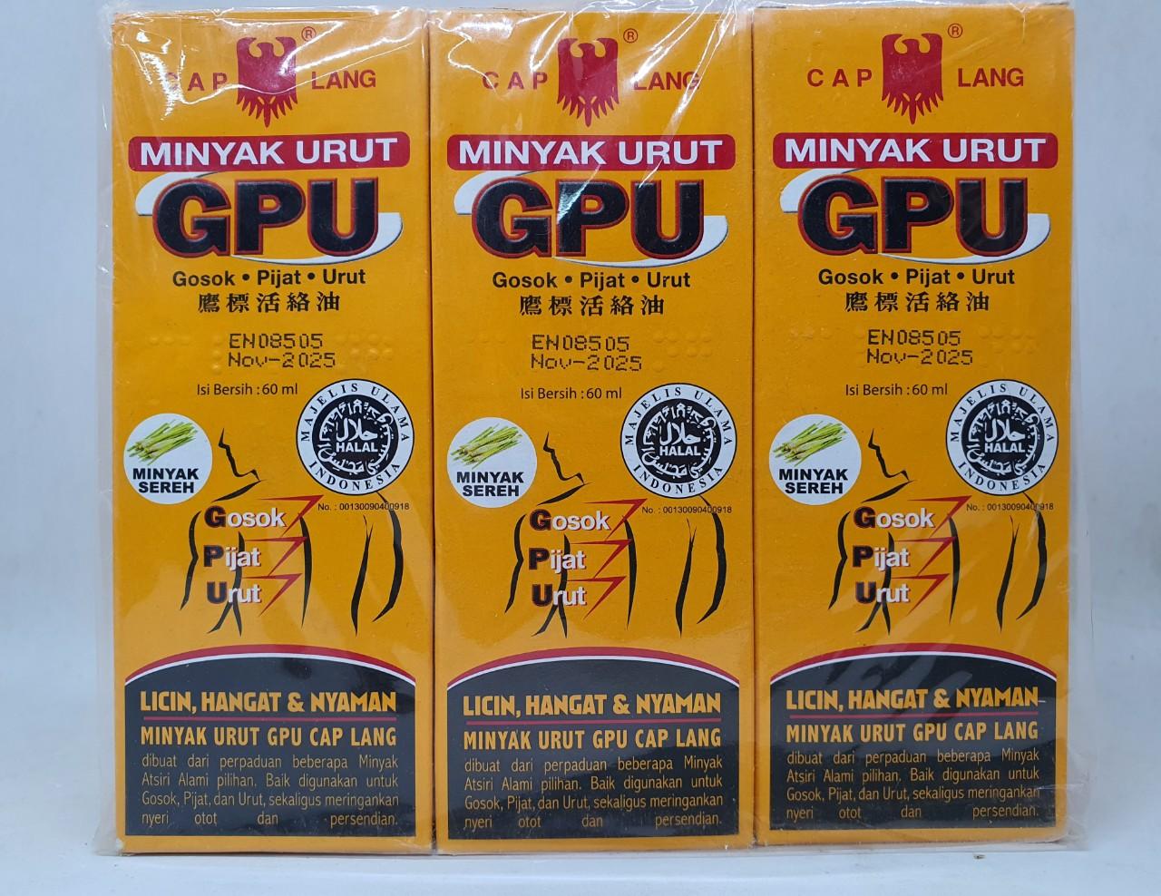 12 CHAI DẦU GPU CHUYÊN MASSAGE HÀNG NỘI ĐỊA INDONESIA 60 ML