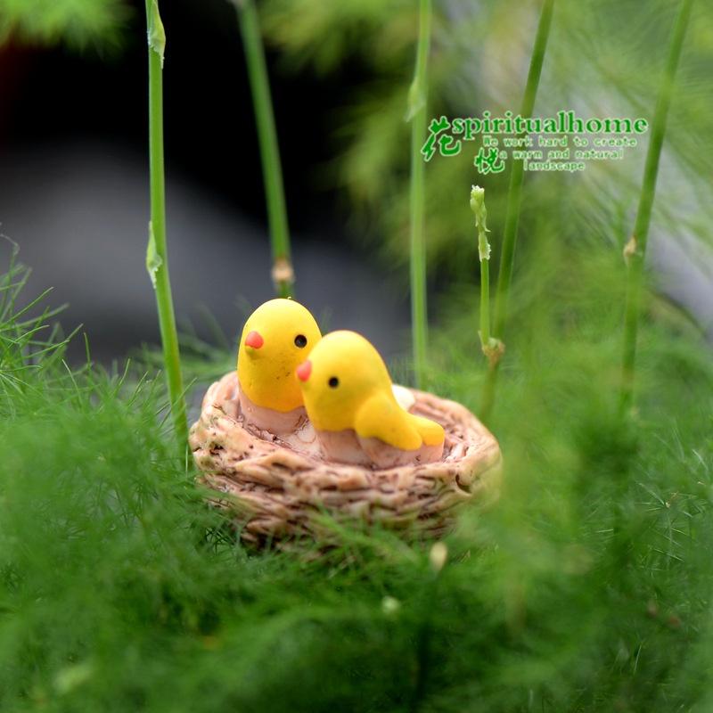 Tiểu cảnh mini ️H052 ️ Tổ chim mini trang trí tiểu cảnh, sen đá, terrarium
