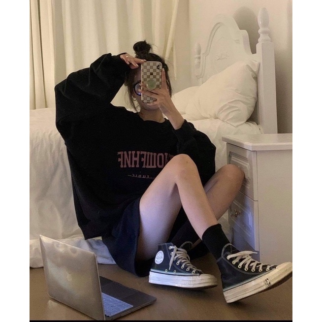 Set đồ nữ, bộ quần áo nữ thu đông áo dài tay, quần short 2 màu cá tính