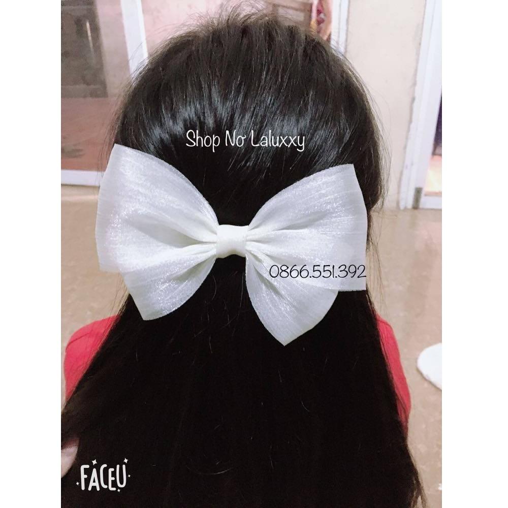 Kẹp Tóc Nơ Voan Cao Cấp Công Chúa - Cột Tóc Nơ Công Chúa Voan Nhăn