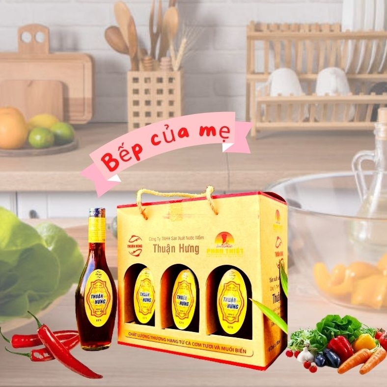 NƯỚC MẮM PHAN THIẾT CHAI THỦY TINH - THUẬN HƯNG 60 ĐẠM 1 HỘP 6 CHAI/180ML