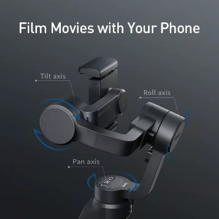 Gậy chụp ảnh selfie bluetooth không dây Baseus Handheld Gimbal Stabilizer Control Smartphone với 3 trục Gimbal ổn định, cho hình ảnh sắc nét cả trong nhà và ngoài trời