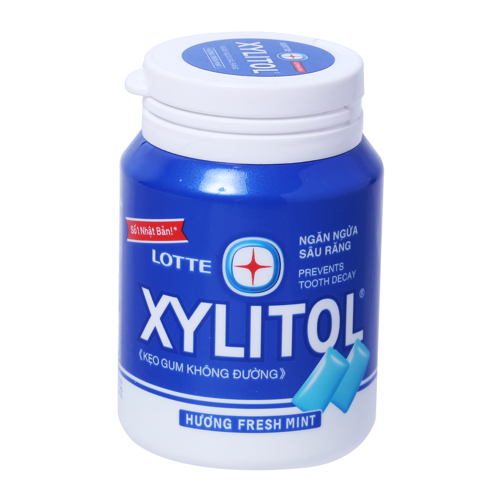 Keo Gum Không Đương Lotte Xylitol Hương Fresh Mint 58G