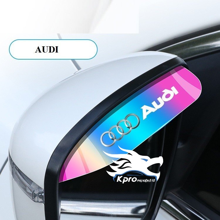 Bộ 2 miếng vè che mưa gương hậu ô tô phản quang 7 màu có logo - Hàng Kpro chất lượng cao