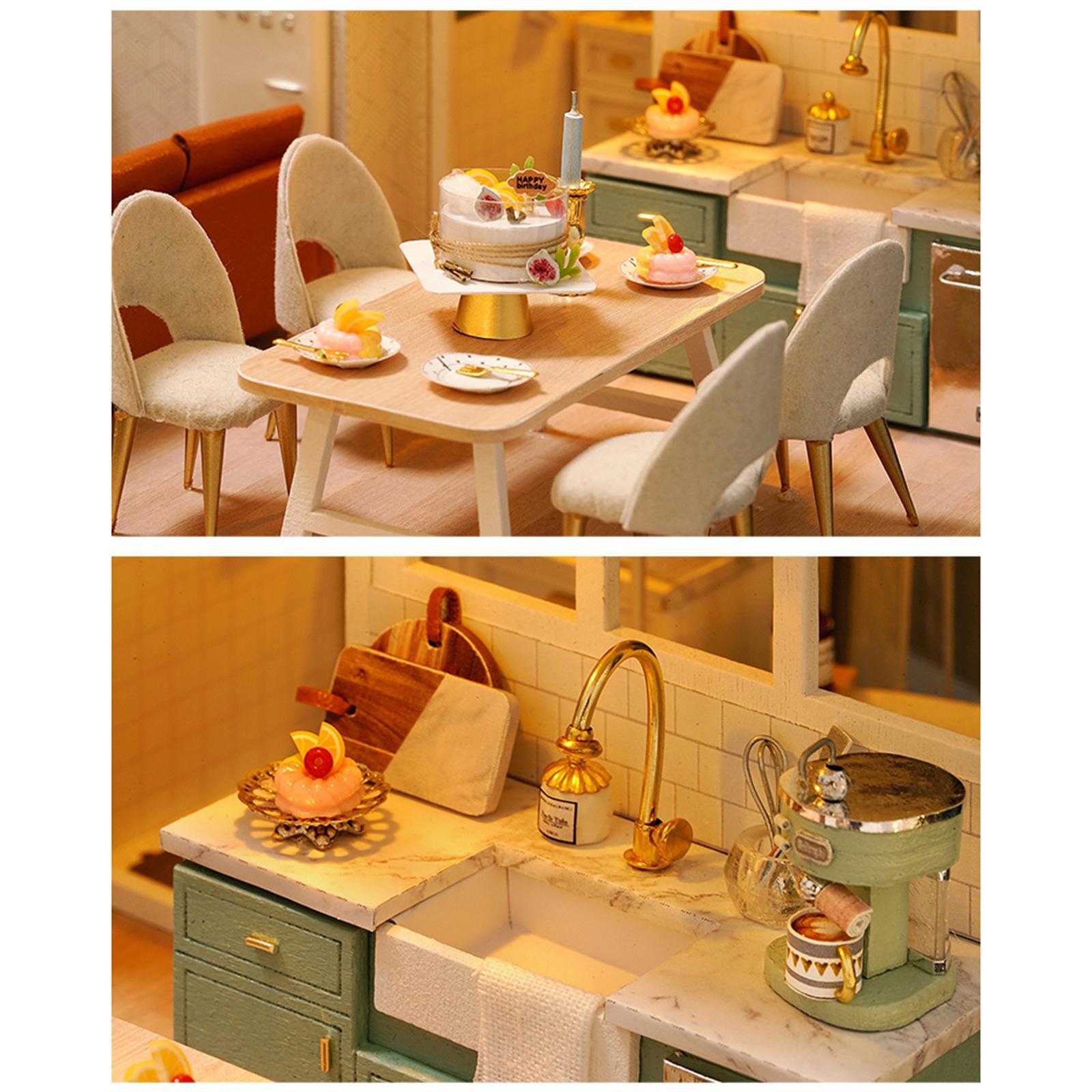 DIY Miniature Dollhouse Kit with Furniture Wooden House Without Dust Proof