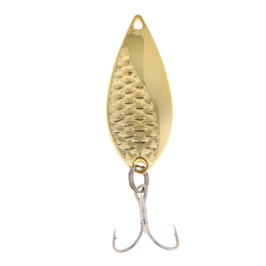 Metal Spoon Fishing Lures 15g Bass Baits Treble Hook Fishing Tackle