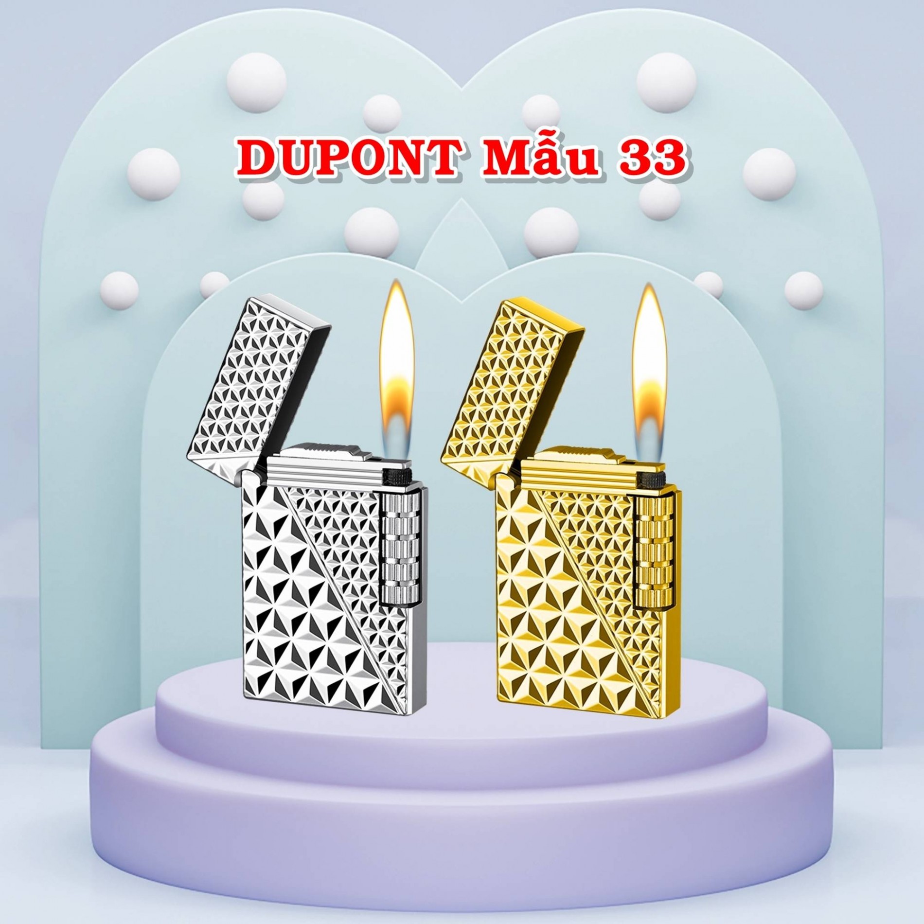 Hột quẹt bật lửa Dupont vân kim cương lớn M33 (S.T. DUPONT) - xài gas