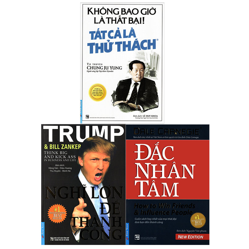 Combo 3 Tựa Sách: Nghĩ Lớn Để Thành Công + Không Bao Giờ Là Thất Bại! Tất Cả Là Thử Thách + Đắc Nhân Tâm