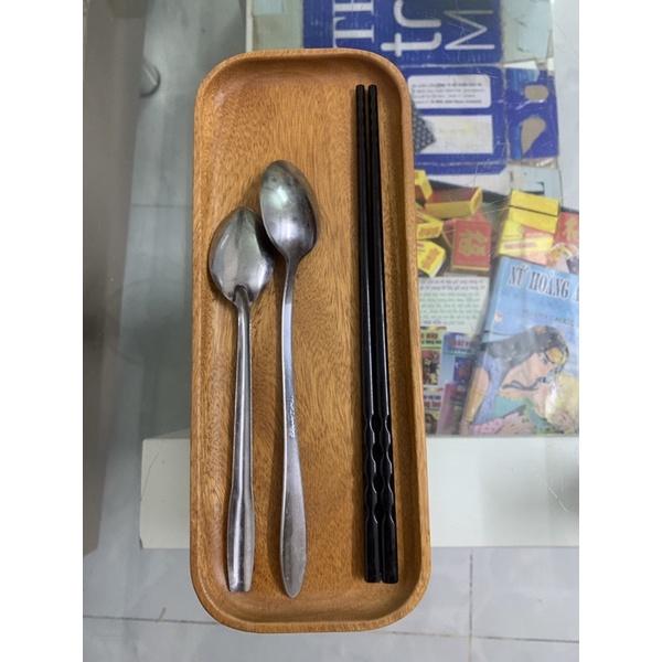 Khay gỗ chữ nhật Nhỏ-Kích thước Rộng 12cm x Dài 30cm x Cao 1.5cm