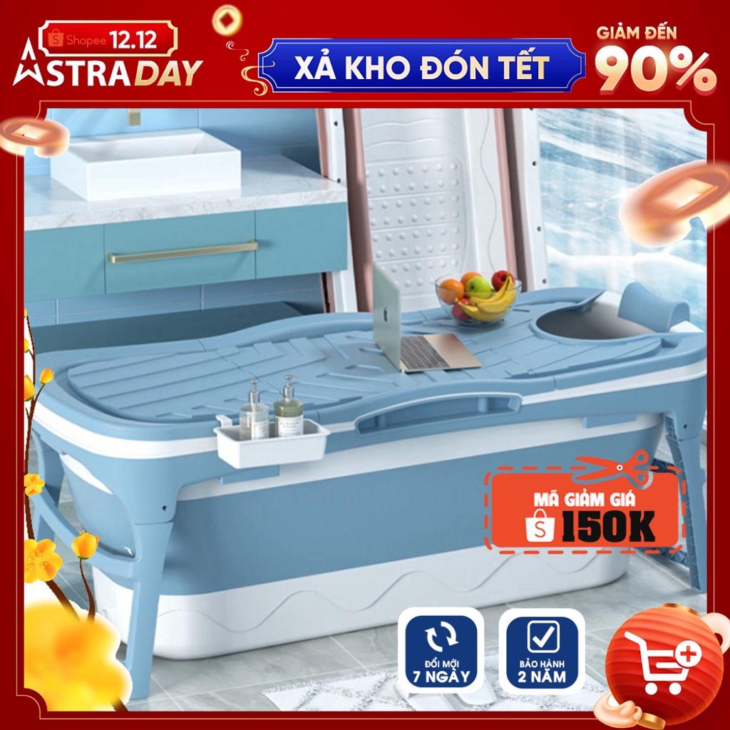 Bồn Tắm Gấp Gọn Cao Cấp TAIKOMI Có Nắp Cho Người Lớn, Trẻ Em Thiết Kế Chống Trượt An Toàn