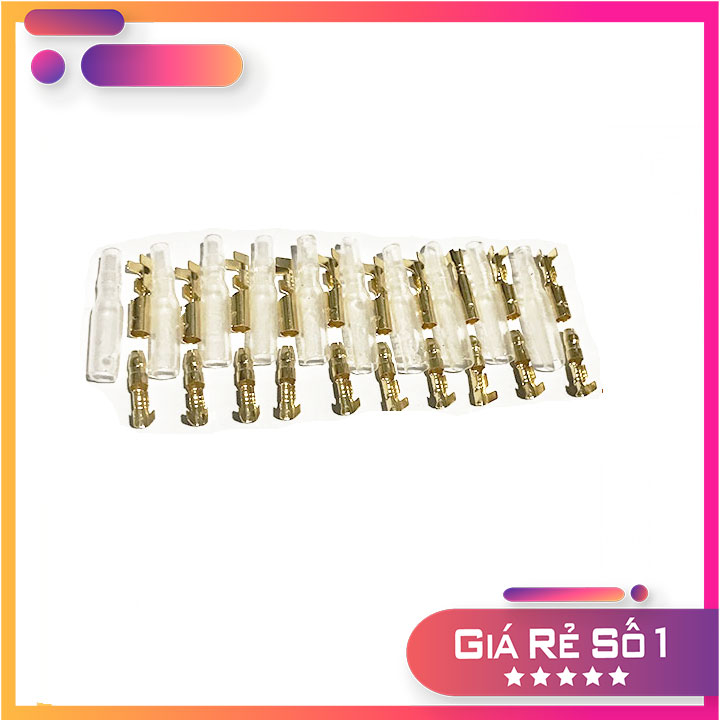 Bộ cốt cos đồng đầu cắm, đực + cái + vỏ nhựa điện xe máy 3.5mm ( bộ 10 và bộ 50)
