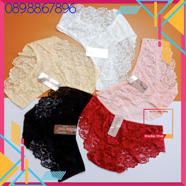 Combo 10 quần lót nữ Cotton ren hoa full mông freesize MQ1025