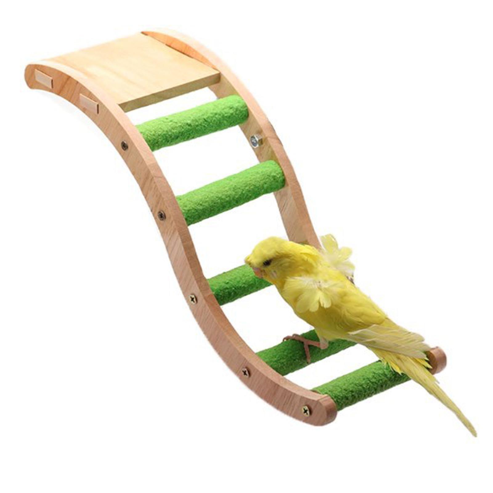 Wooden Bird Ladder Pet Parrot Climbing Bridge  for Parakeets, Conures, Macaws, Lovebirds Accessories Bird Chew Toys