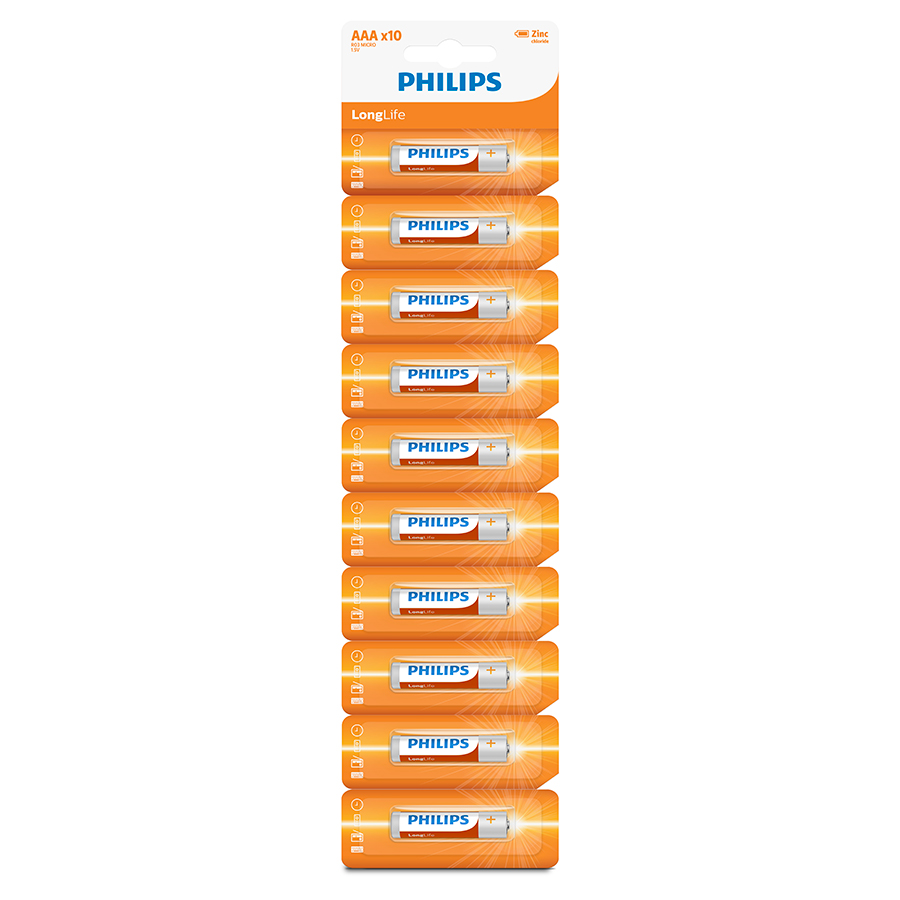 Pin kẽm AAA Philips R03L10S/97 vỉ 10 viên