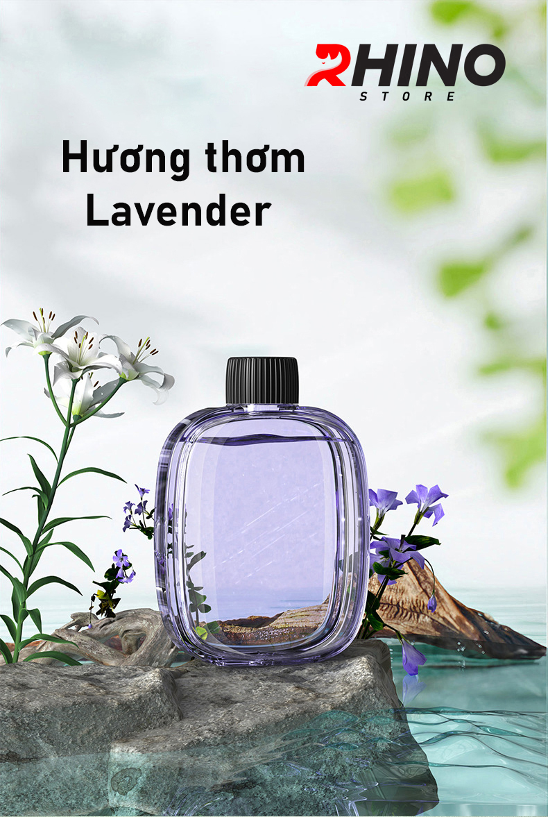Máy phun sương tinh dầu Rhino H602 tạo ẩm 4 chế độ, tích điện, nhỏ gọn, dán tường - Hàng chính hãng
