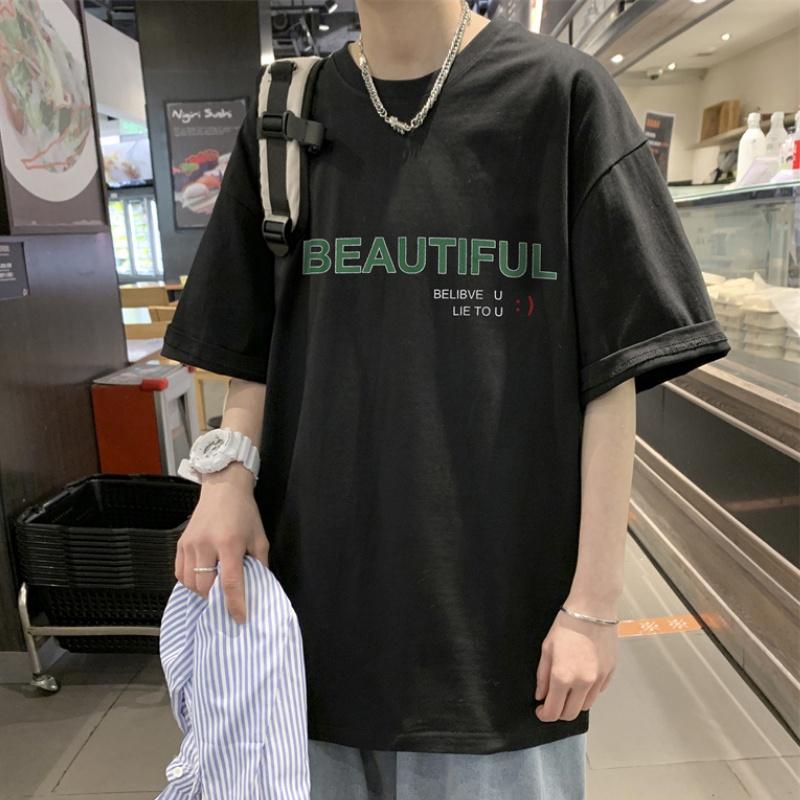 Áo thun nam nữ unisex tay lỡ sweater phông form rộng teen cổ tròn oversize cotton giá rẻ basic đen trắng tee BEAUTIFUL