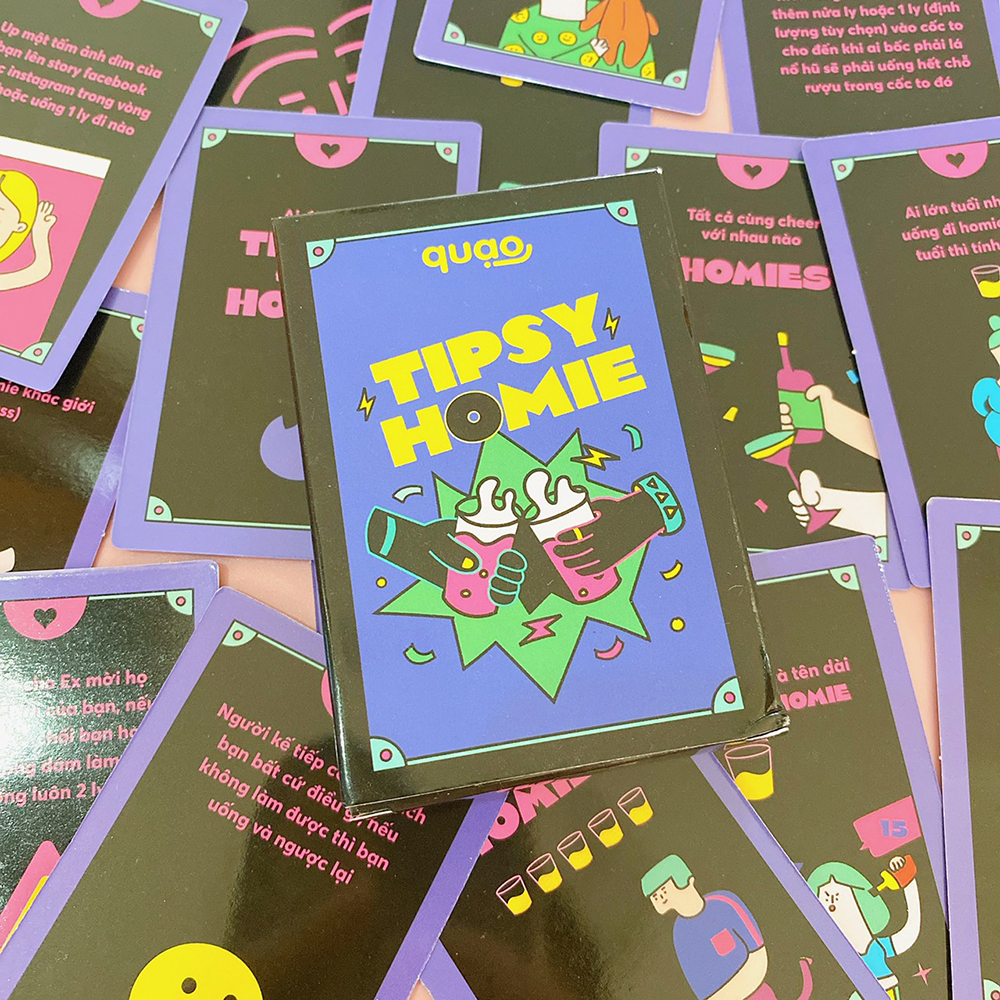 Bộ Bài Tipsy Homie 60 Lá Drinking Game Uống Rượu Nổ Hũ Trend Thích Hợp Cho Các Buổi Tụ Tập Các Homies