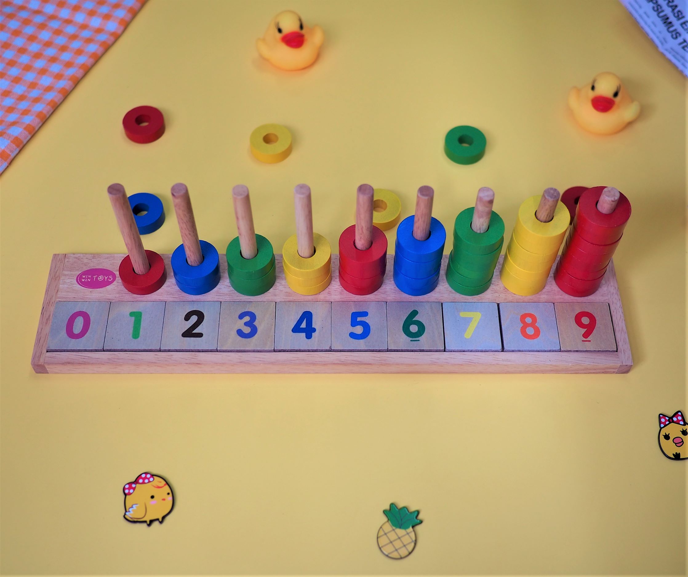 Đồ chơi gỗ Học đếm bậc thang Winwintoys - Giáo cụ tiền tiểu học, hỗ trợ học đếm số và phép tính