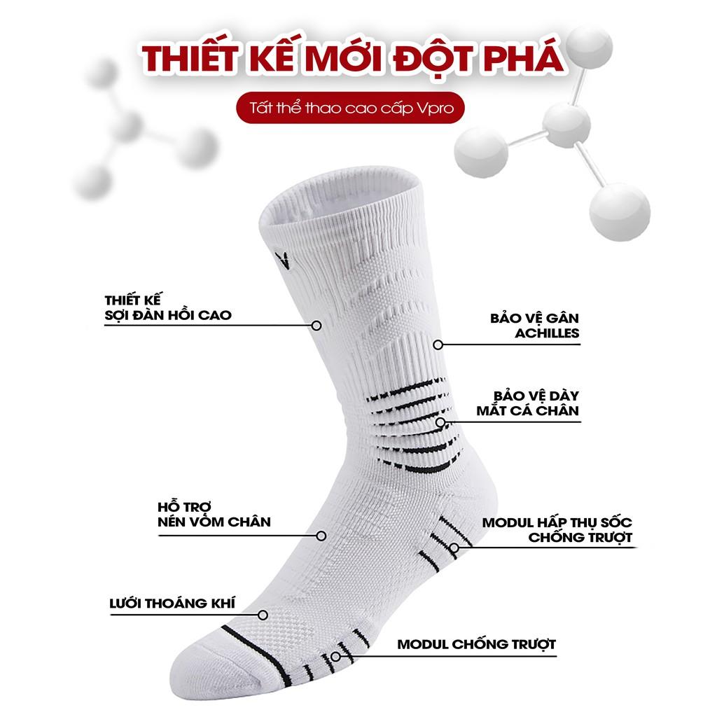 Tất bóng rổ cao cấp VEIDOORN - Công nghệ dệt 3D Knitted, Mềm Mại, Thoáng Khí - VT003