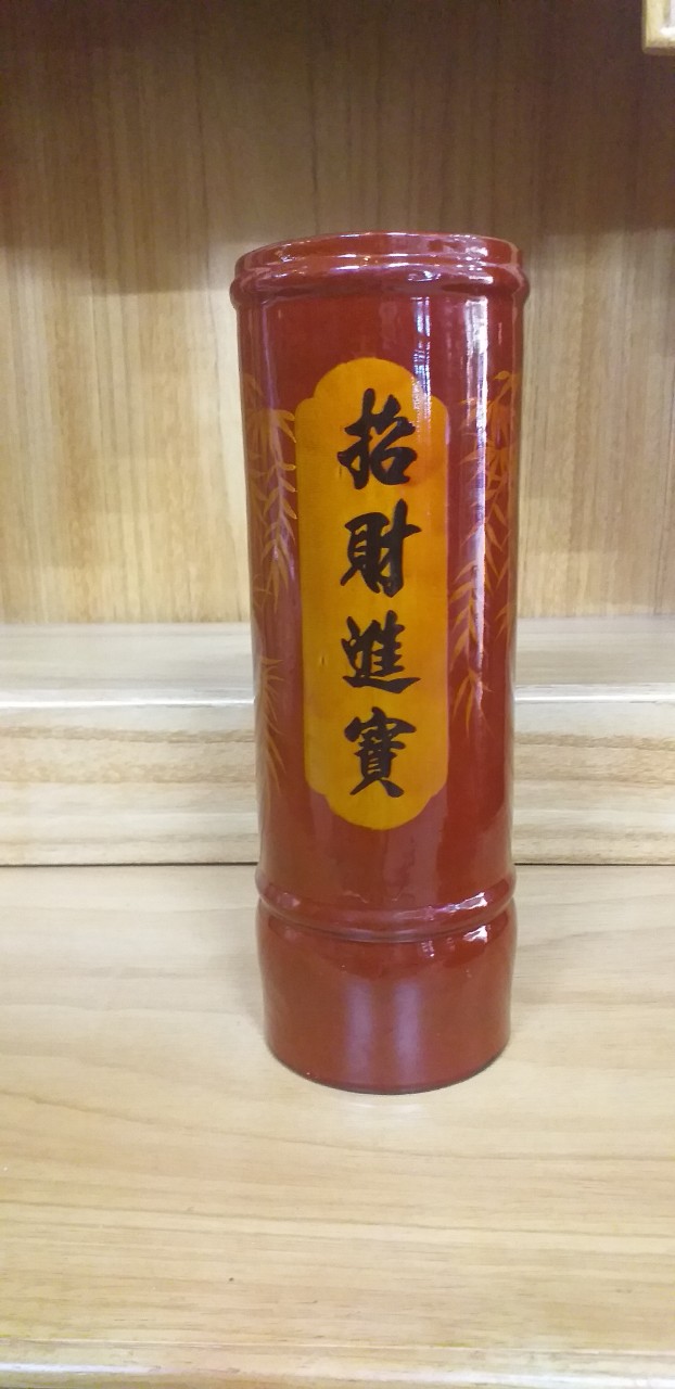 Ống nhan gỗ giá rẻ cao 16cm , ngang 9cm , Mã SP Ont - Đồ Thờ Thắng Duyên Đại Phát