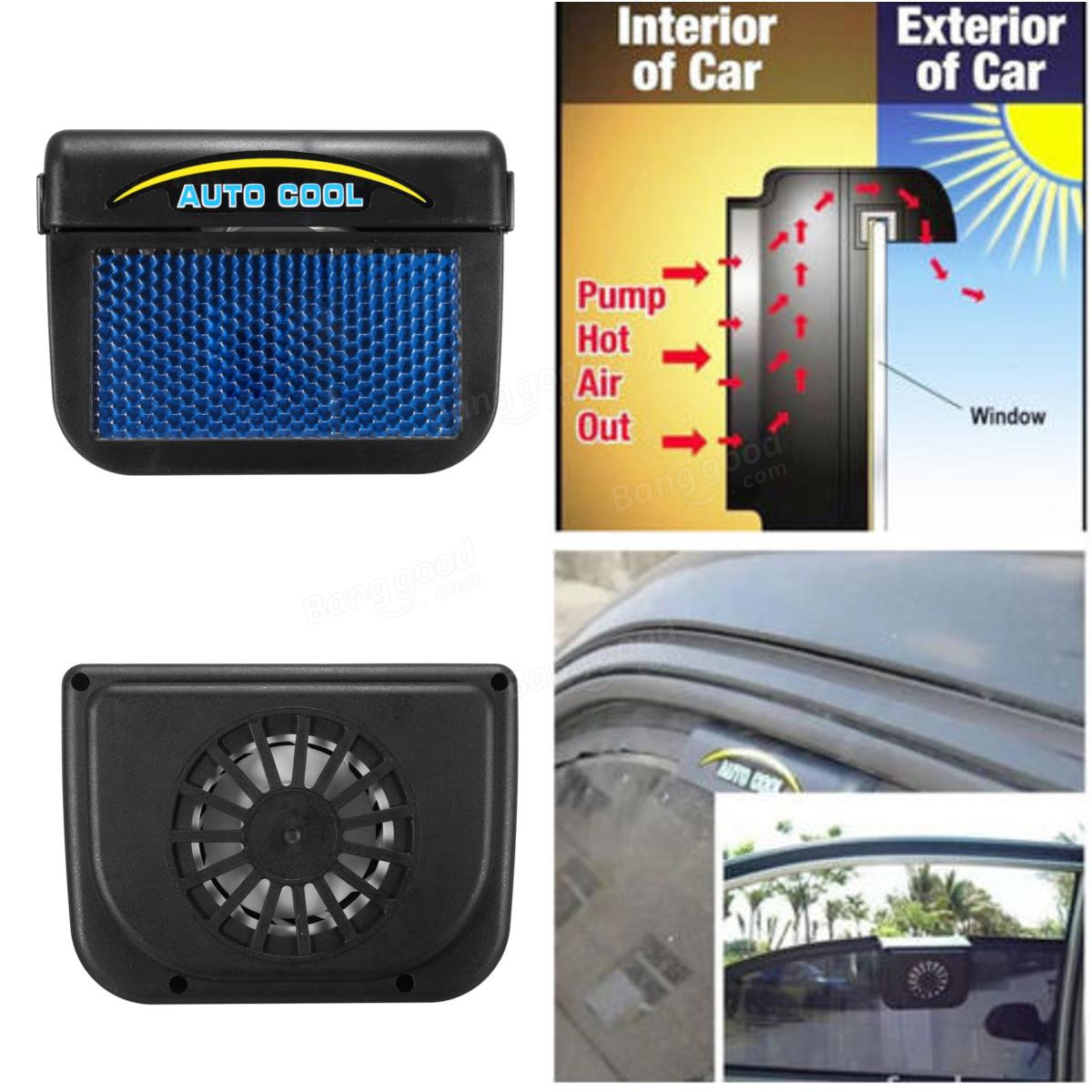 Quạt thông gió trên ôtô dùng năng lượng mặt trời Auto Cool AZONE