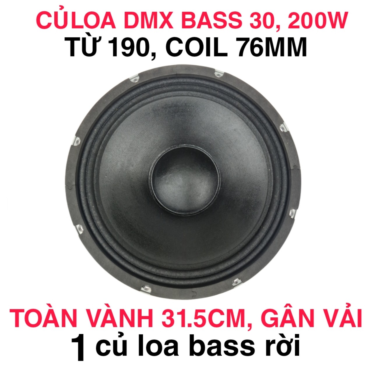 CỦ LOA BASS 30 DMX XƯƠNG MÀU GHI TỪ 190 COIL 76 - GIÁ 1 CHIẾC - CỦ LOA 3 TẤC