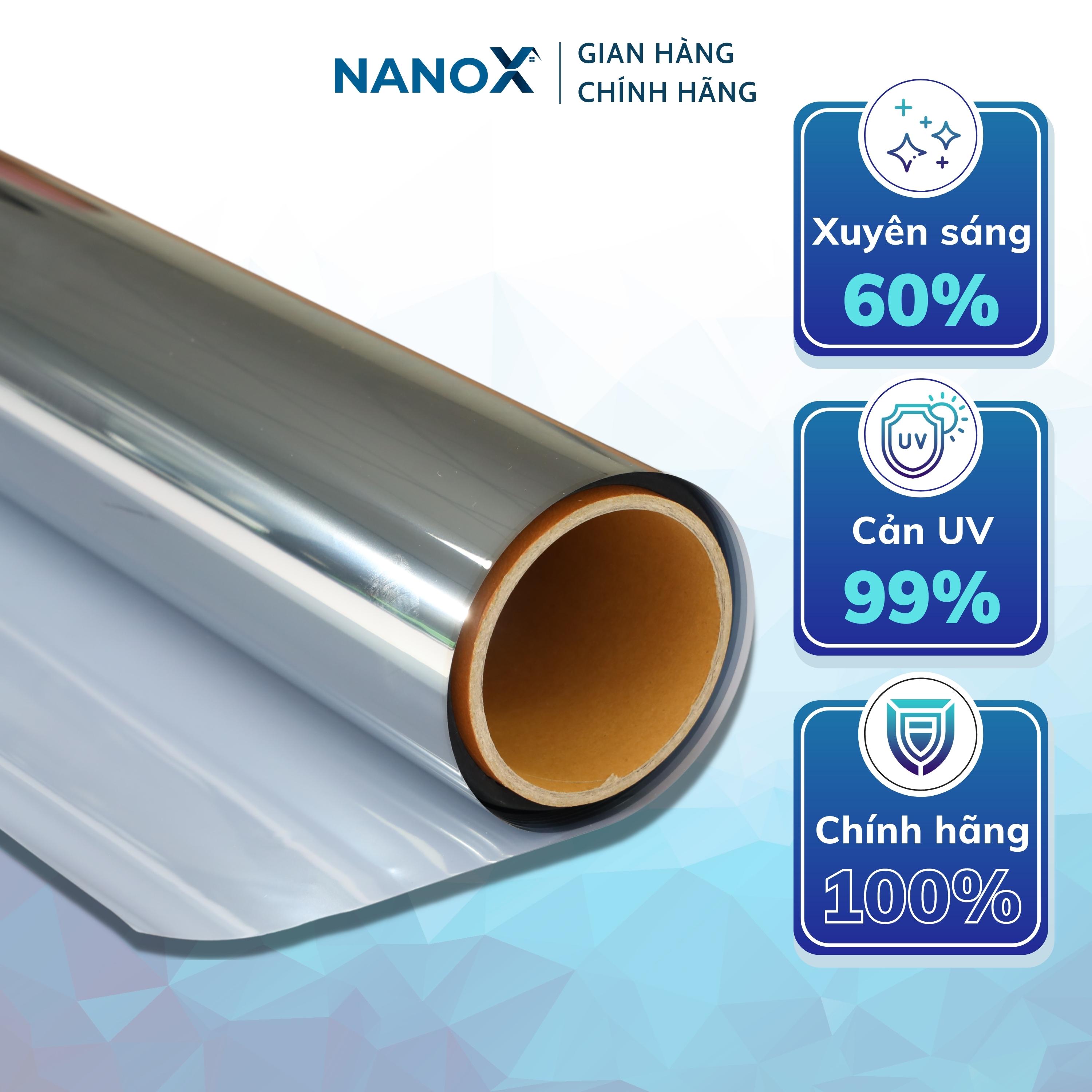 Phim cách nhiệt NanoX NR SI 50 dán cửa kính chống nắng nóng, chống UV, giảm chói