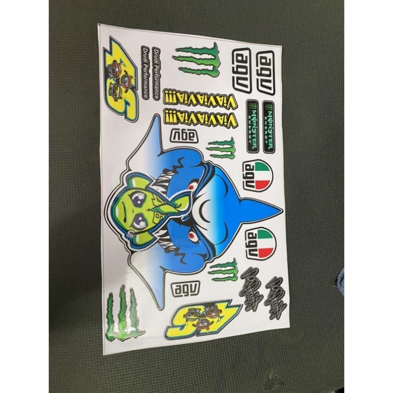 Tem dán bón bảo hiểm 1/2 cá mập bảo hành màu sắc vĩnh viễn