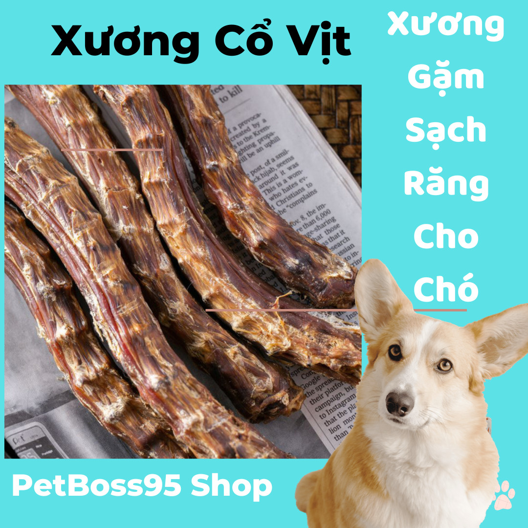 XƯƠNG CỔ VỊT SẤY KHÔ, XƯƠNG GẶM SẠCH RĂNG SIÊU NGON CHO CHÓ