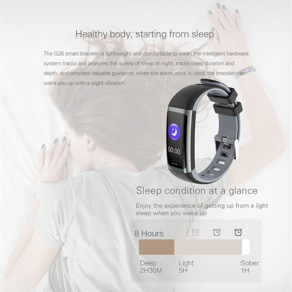 G26 Waterproof Heart Rate Blood Pressure Oxygen Smart Watch Bracelet