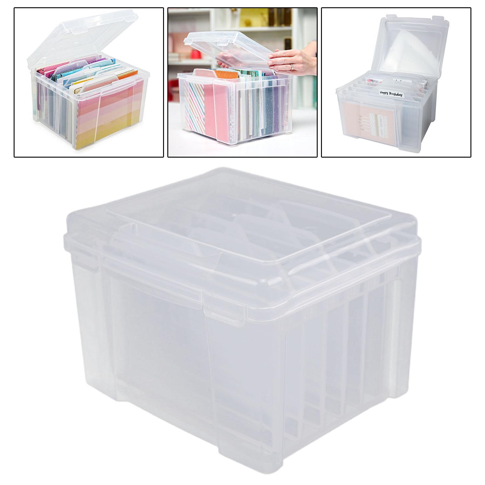 Card Storage Case with 6 Detachable Dividers Multicolor Transparent Organizer Stationery Separation Storage Delicated for Greeting Card Scrapbook