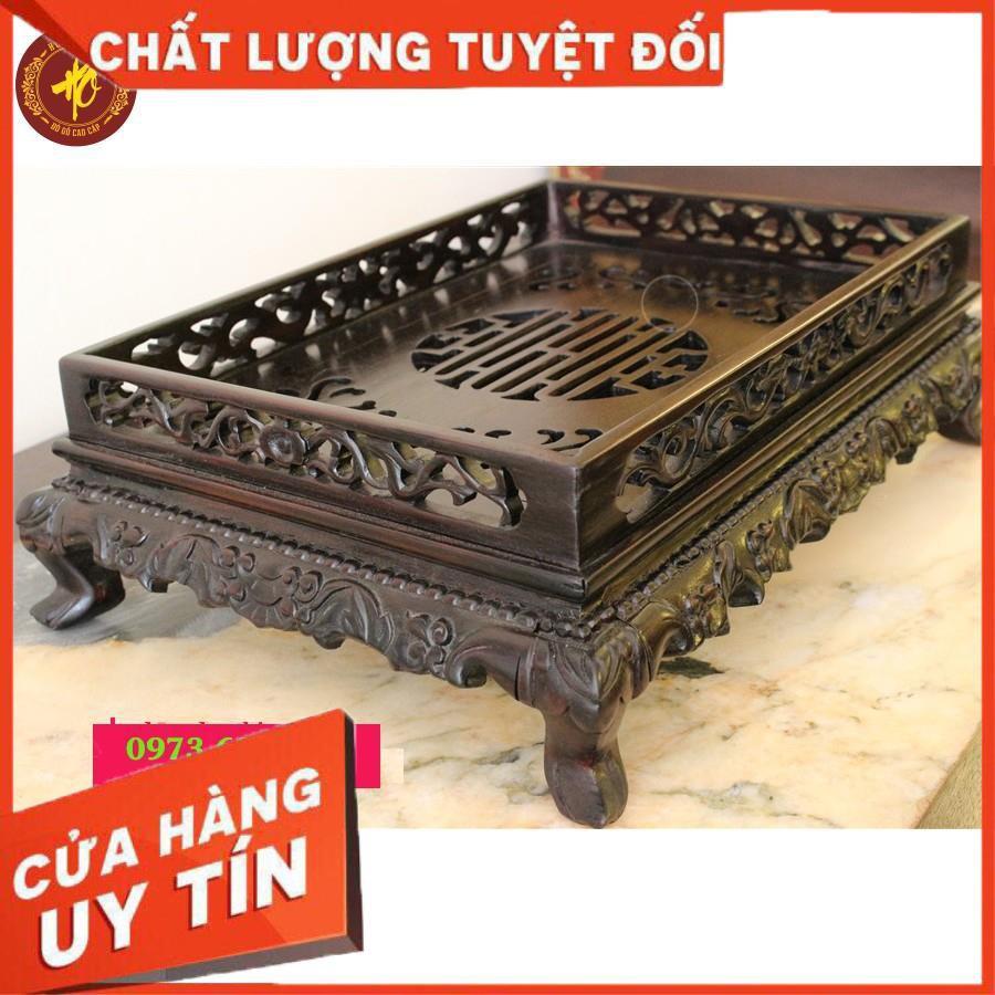 Khay trà gỗ mun chạm rồng chầu - khay trà gỗ đẳng cấp, sang trọng