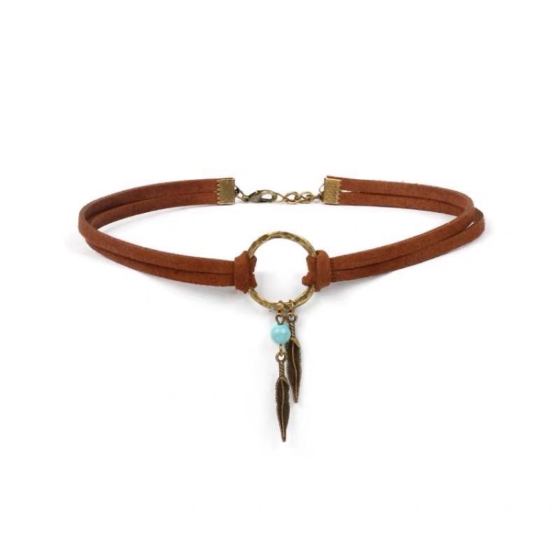 Choker bohemian màu nâu - Vòng cổ thời trang du mục - Arora boutique